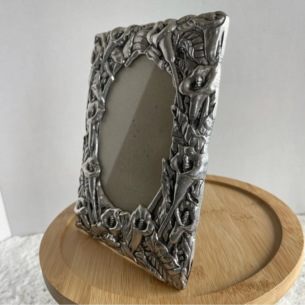 Arthur Court Pewter Calla Lilies Photo Frame Vintage 1993